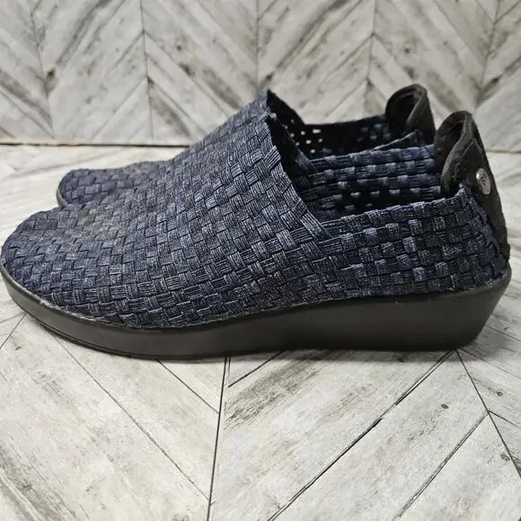 Bernie Mev Smooth Cha Cha Slip On Wedge Blue Womens 40 - Picture 3 of 7